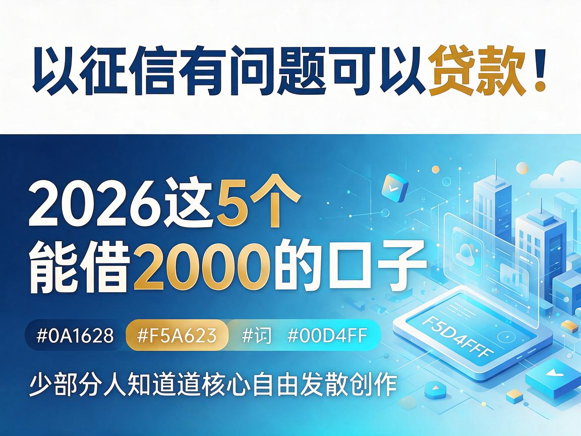 征信有问题可以贷款！2026这5个能借2000的口子，少部分人知道