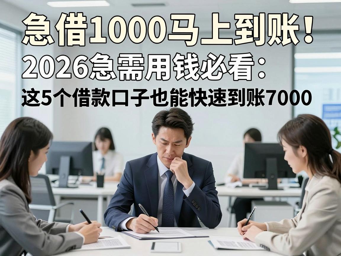 急借1000马上到账！2026急需用钱必看：这5个借款口子也能快速到账7000