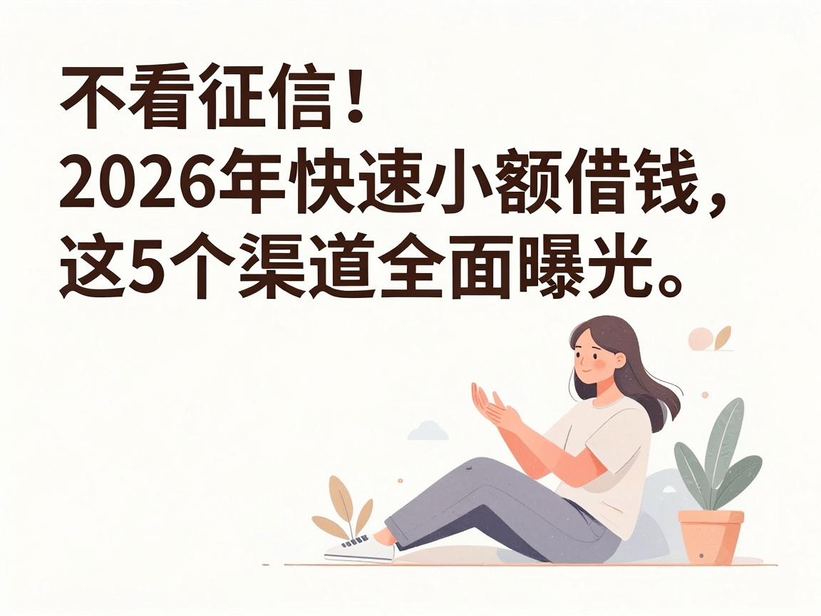 不看征信！2026年快速小额借钱这5个渠道全面曝光