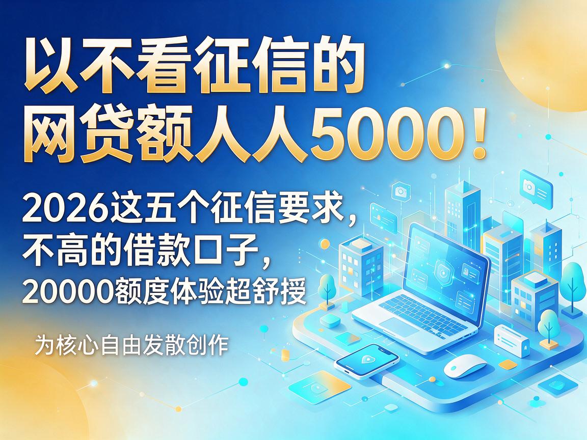 不看征信的网贷额人人5000！2026这五个征信要求不高的借款口子，20000额度体验超舒服