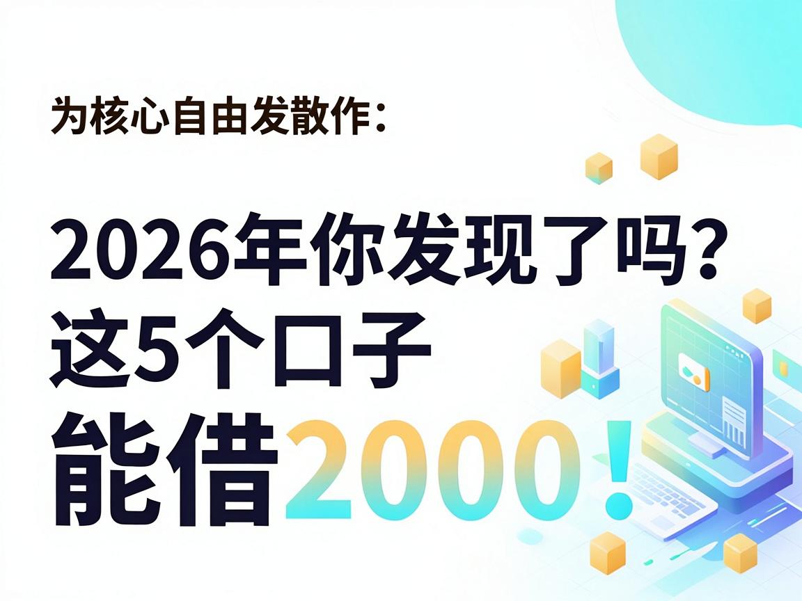 逾期负债高、征信不好也能下款的口子，2026年你发现了吗？这5个口子能借2000！
