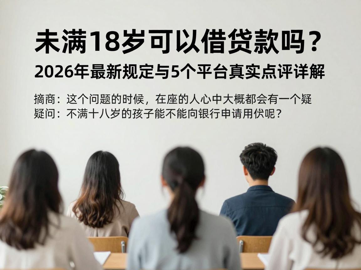 未满18岁可以借贷款吗？2026年最新规定与5个平台真实点评详解