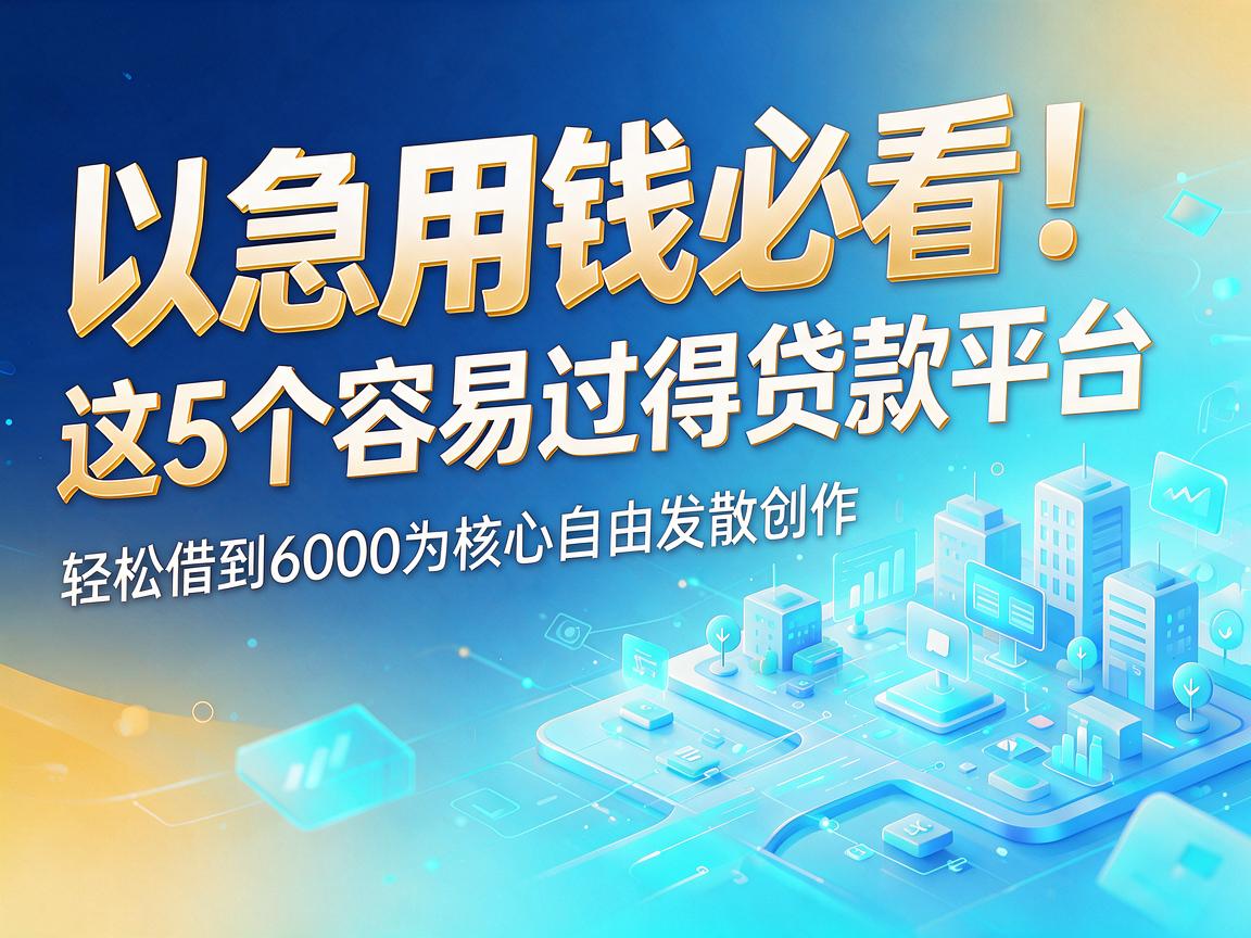 急用钱必看！这5个容易过得贷款平台，轻松借到6000