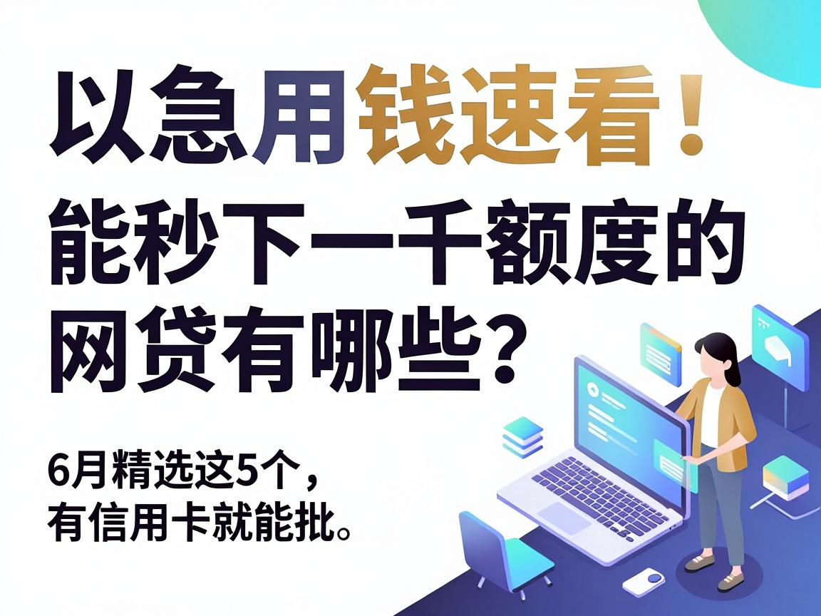 急用钱速看！能秒下一千额度的网贷有哪些？6月精选这5个有信用卡就能批