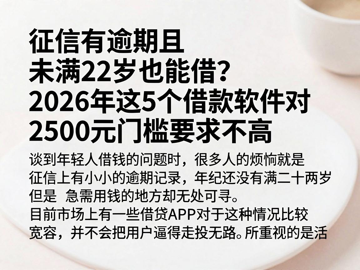 征信有逾期且未满22岁也能借？2026年这5个借款软件对2500元门槛要求不高