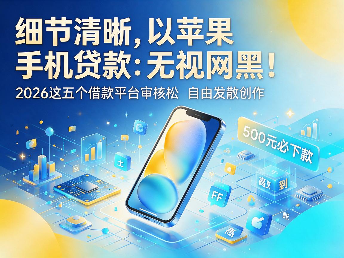 苹果手机贷款无视网黑！2026这五个借款平台审核松，500元必下款高效到账