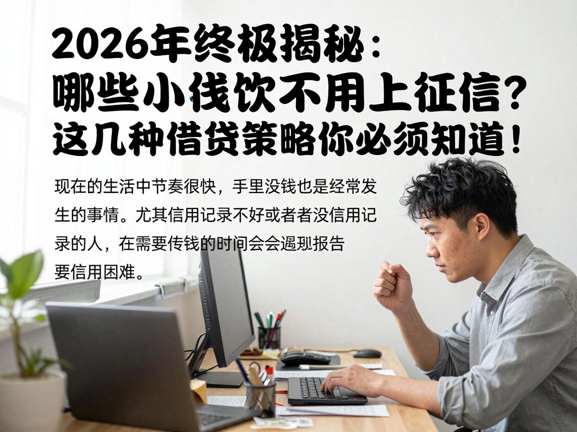 2026年终极揭秘：哪些小额贷款不用上征信？这几种借贷策略你必须知道！