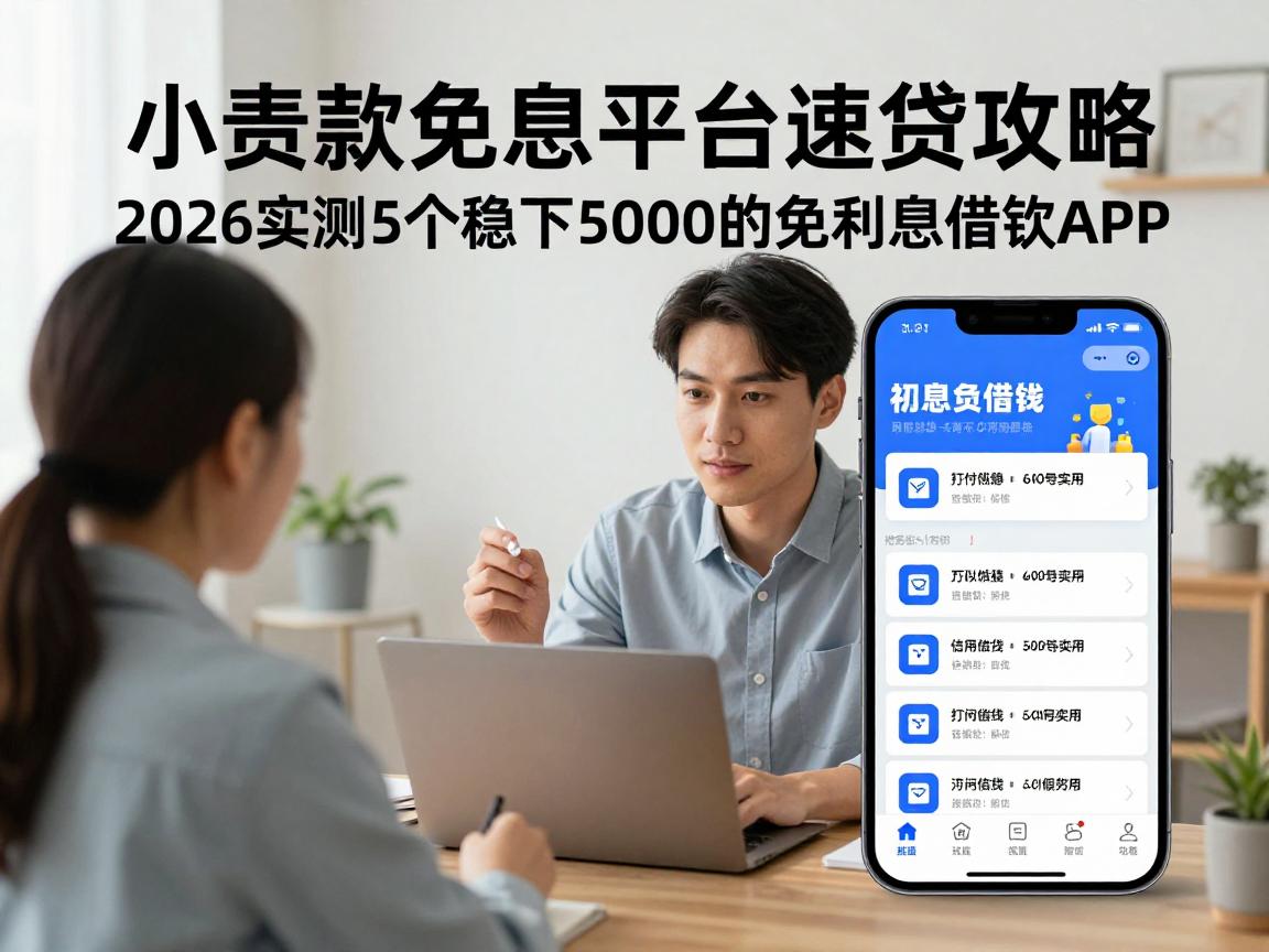 小额贷款免利息平台速贷攻略！2026实测5个稳下5000的免利息借款APP