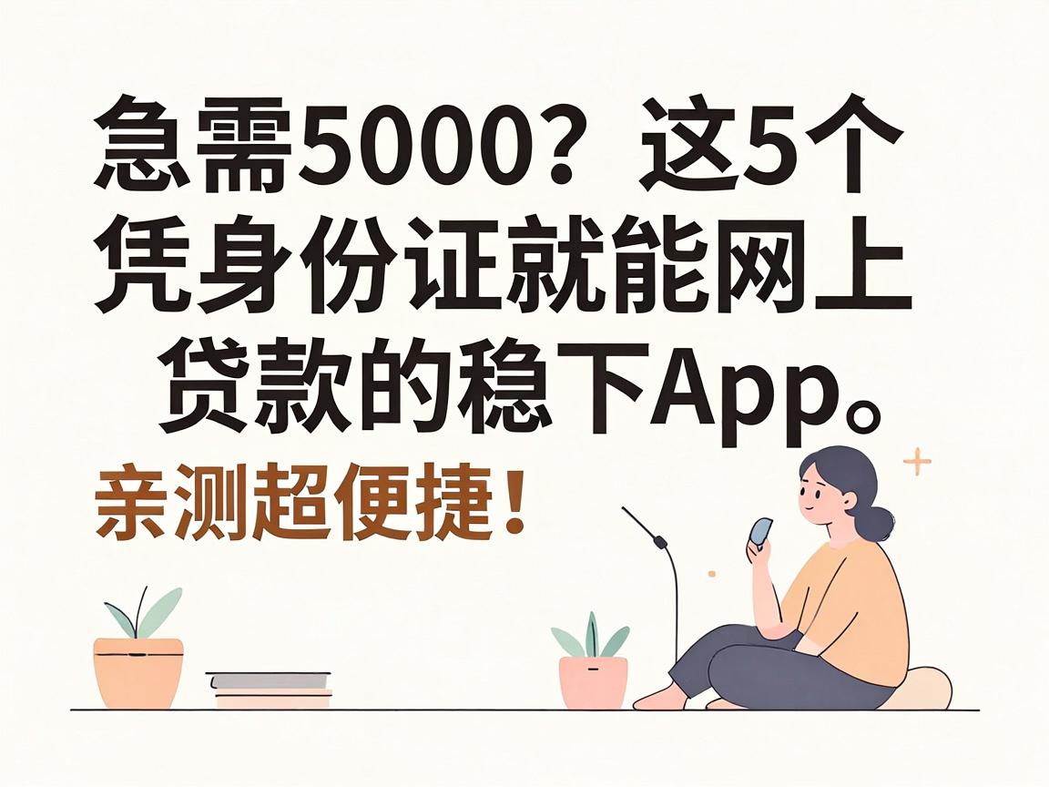 急需5000？这5个凭身份证就能网上贷款的稳下App，亲测超便捷！