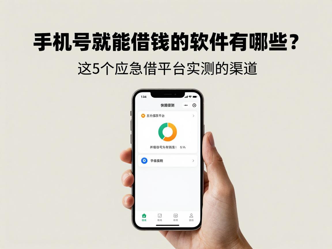 手机号就能借钱的软件有哪些？这5个应急借款平台实测靠谱，今日推荐凭手机号借1000的渠道