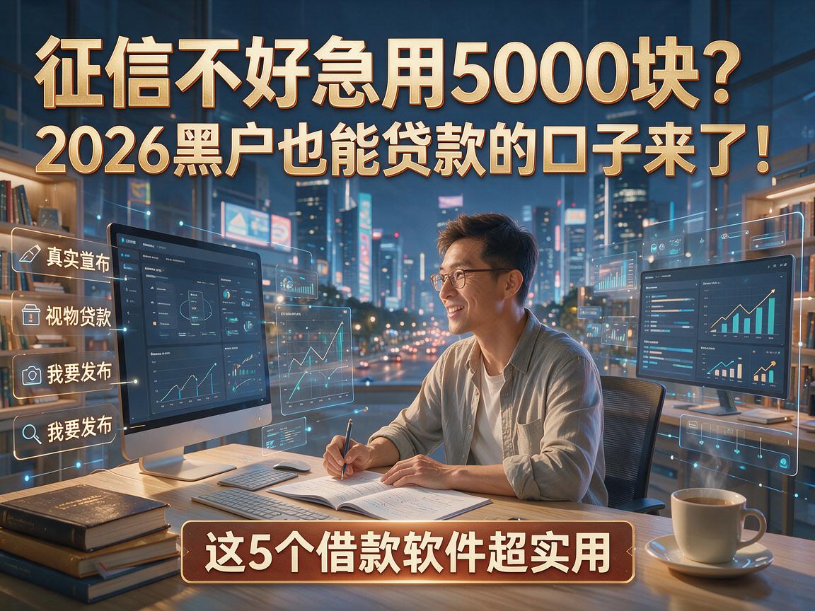 征信不好急用5000块？2026黑户也能贷款的口子来了！这5个借款软件超实用