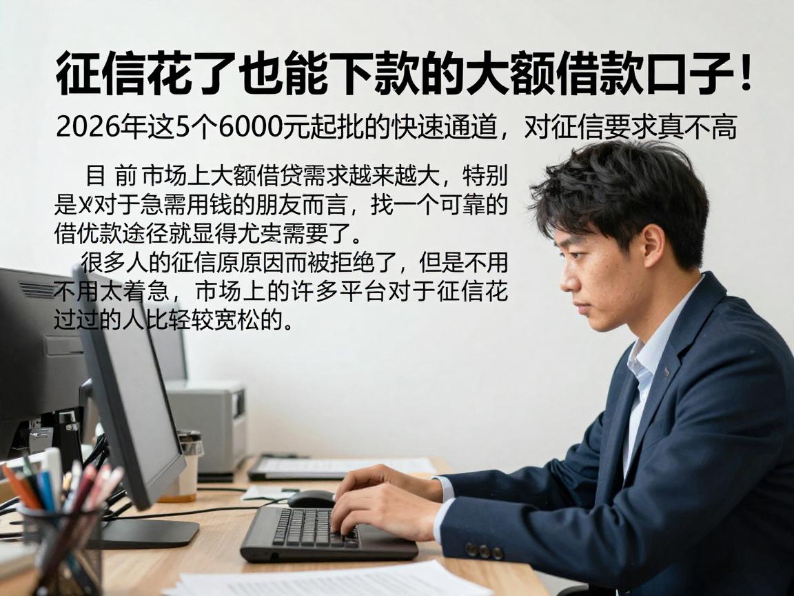 征信花了也能下款的大额借款口子！2026年这5个6000元起批的快速通道，对征信要求真不高