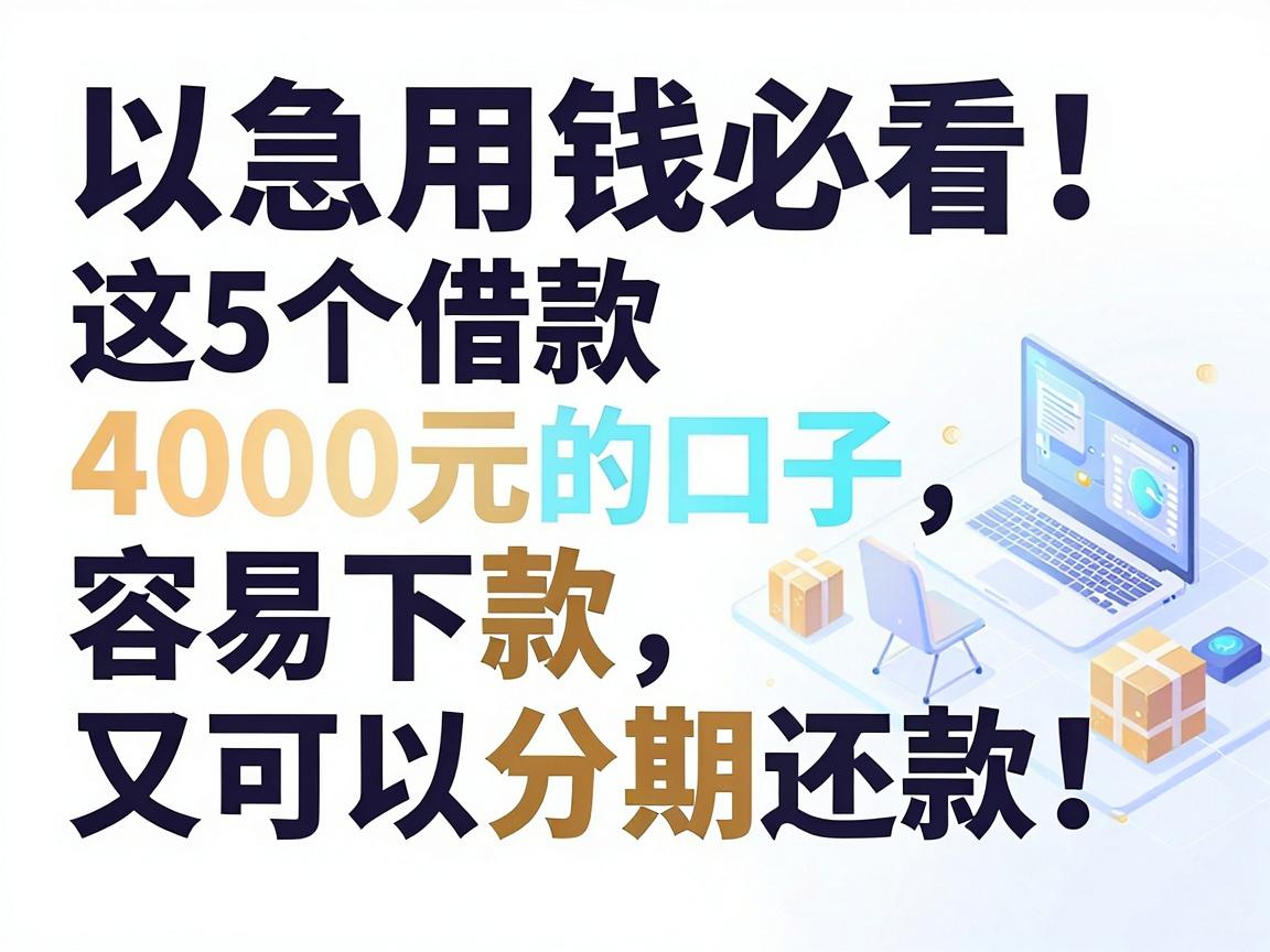 急用钱必看！这5个借款4000元的口子，容易下款又可以分期还款