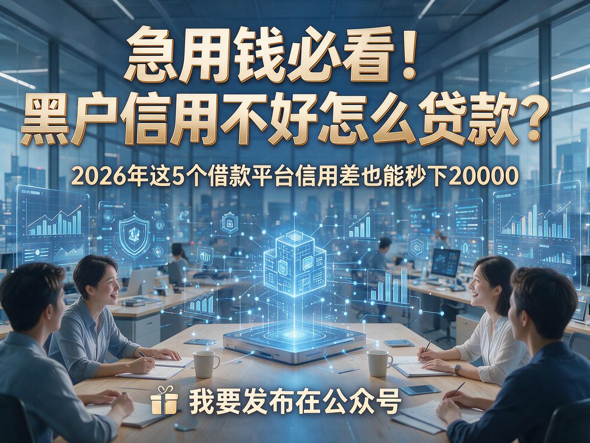 急用钱必看！黑户信用不好怎么贷款？2026年这5个借款平台信用差也能秒下20000