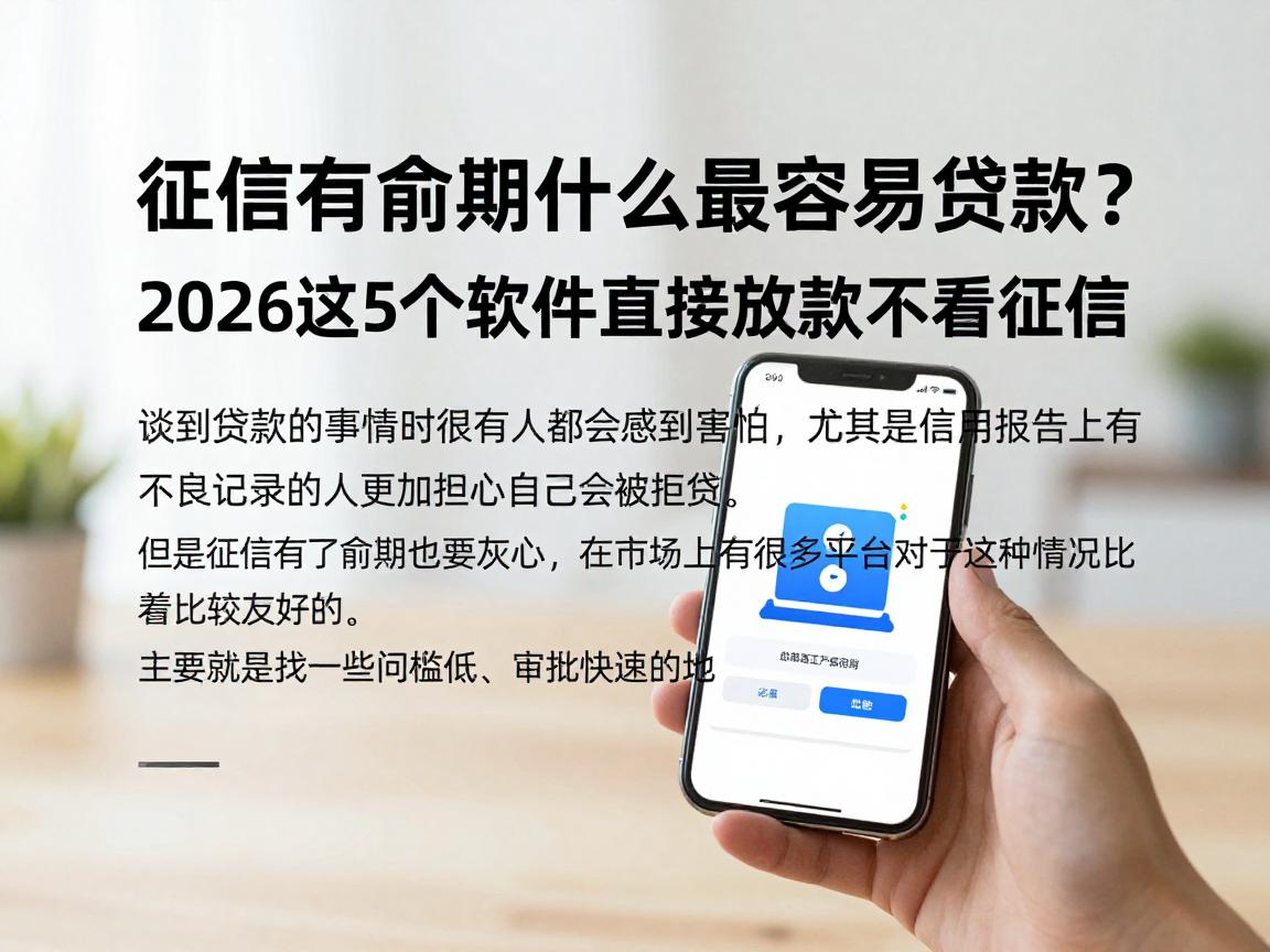 征信有逾期什么最容易贷款？2026这5个软件直接放款不看征信