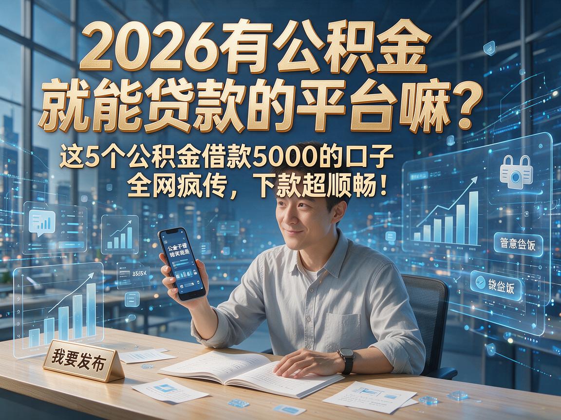 2026有公积金就能贷款的平台嘛？这5个公积金借款5000的口子全网疯传，下款超顺畅！