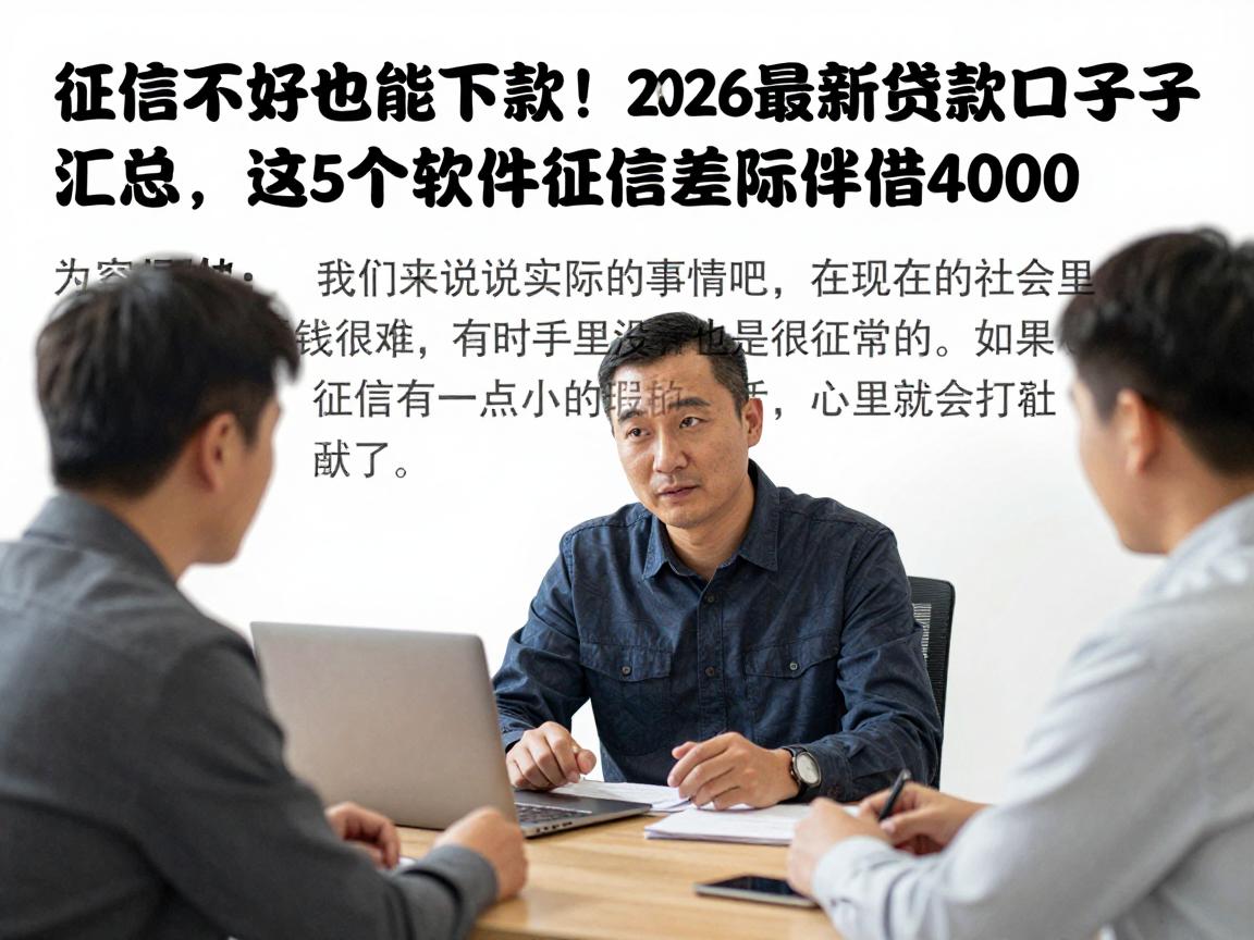 征信不好也能下款！2026最新贷款口子汇总，这5个软件征信差照样借4000