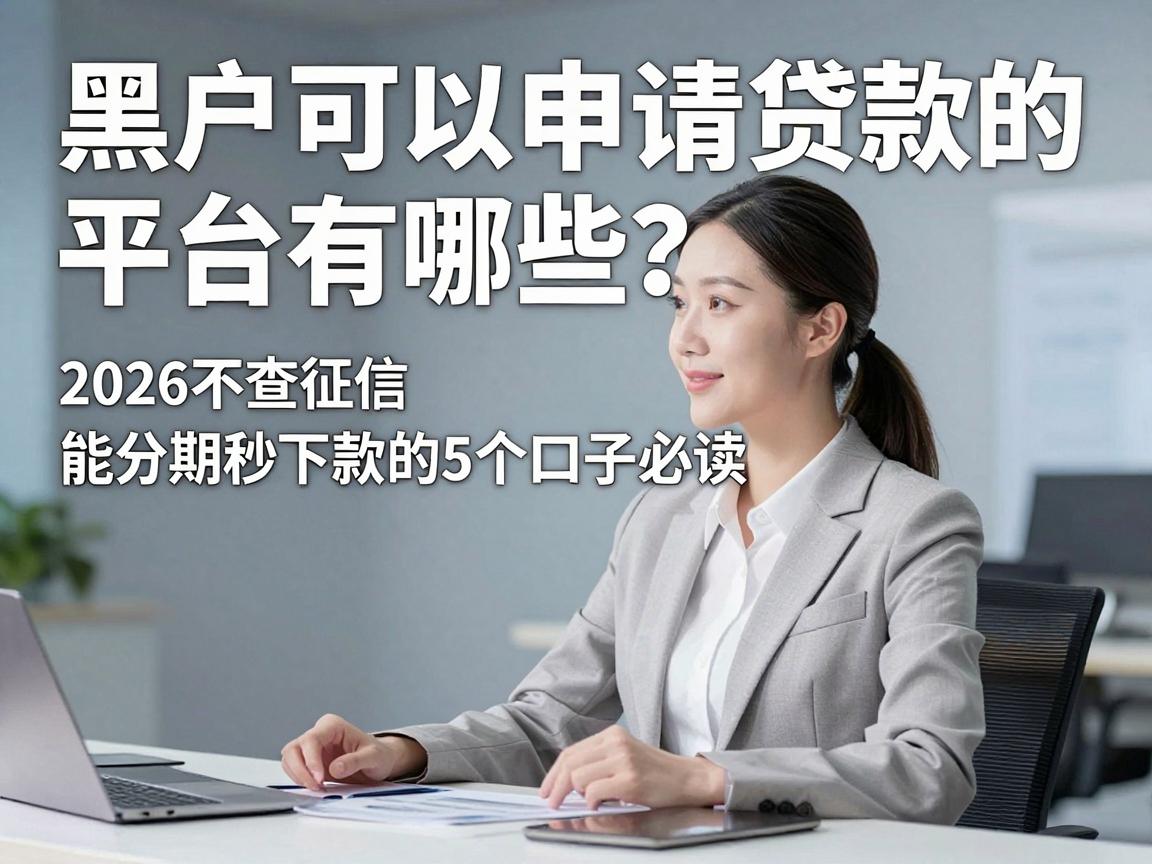黑户可以申请贷款的平台有哪些?2026不查征信、能分期秒下款的5个口子必读