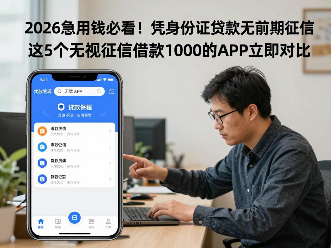 2026急用钱必看！凭身份证贷款无前期征信，这5个无视征信借款1000的APP立即对比