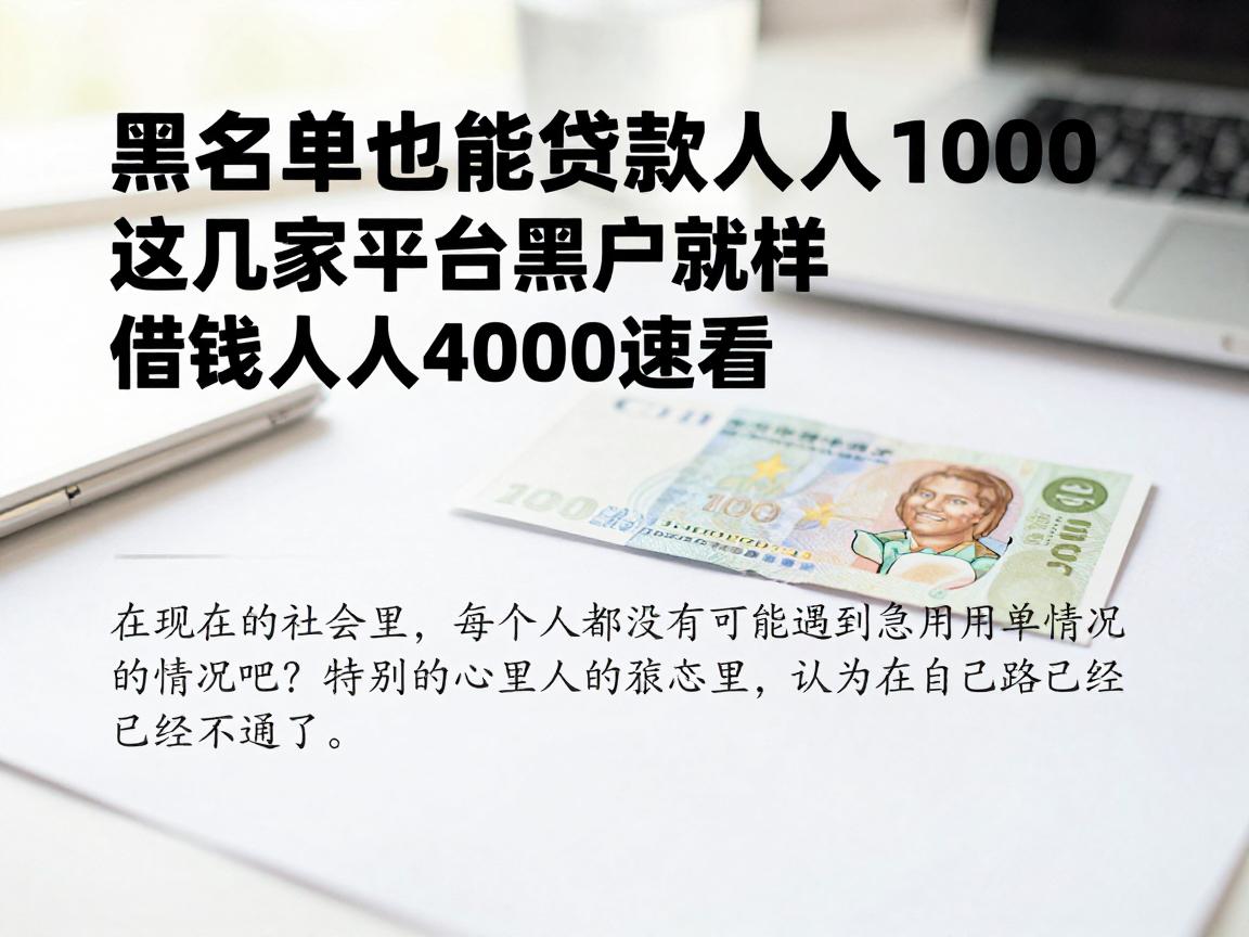 黑名单也能贷款人人1000，这几家平台黑户照样借钱人人4000速看