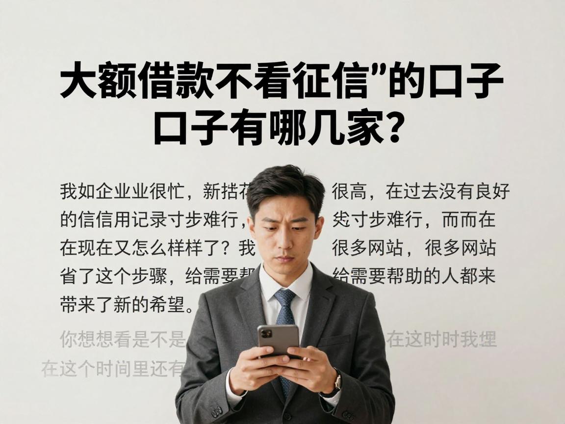 大额借款不看征信的口子有哪几家？精选这几家征信要求不高的大额贷款平台