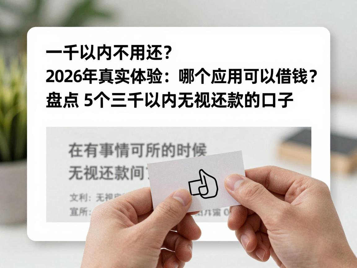 一千以内不用还？2026年真实体验：哪个应用可以借钱？盘点5个三千以内无视还款的口子