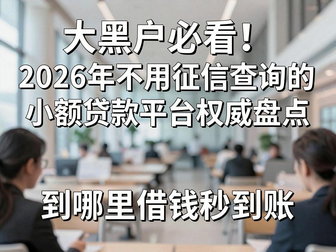 大黑户必看！2026年不用征信查询的小额贷款平台权威盘点，到哪里借钱秒到账？