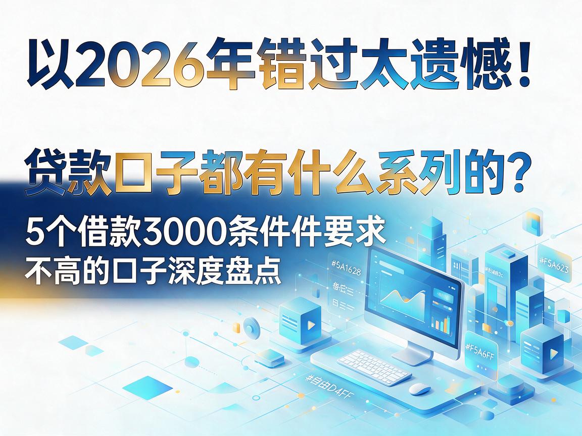 2026年错过太遗憾！贷款口子都有什么系列的？5个借款3000条件要求不高的口子深度盘点