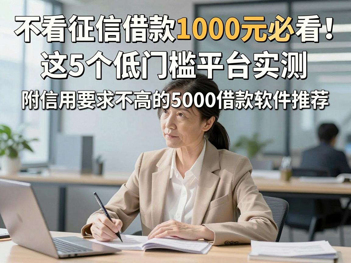 不看征信借款1000元必看！这5个低门槛平台实测，附信用要求不高的5000借款软件推荐