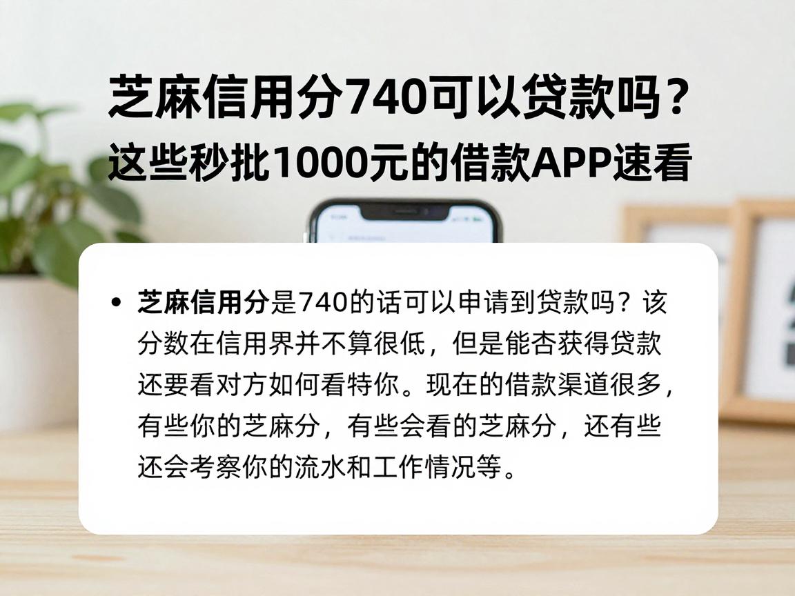 芝麻信用分740可以贷款吗？这些秒批1000元的借款APP速看