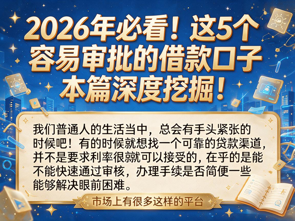 2026年必看！这5个容易审批的借款口子，本篇深度挖掘！