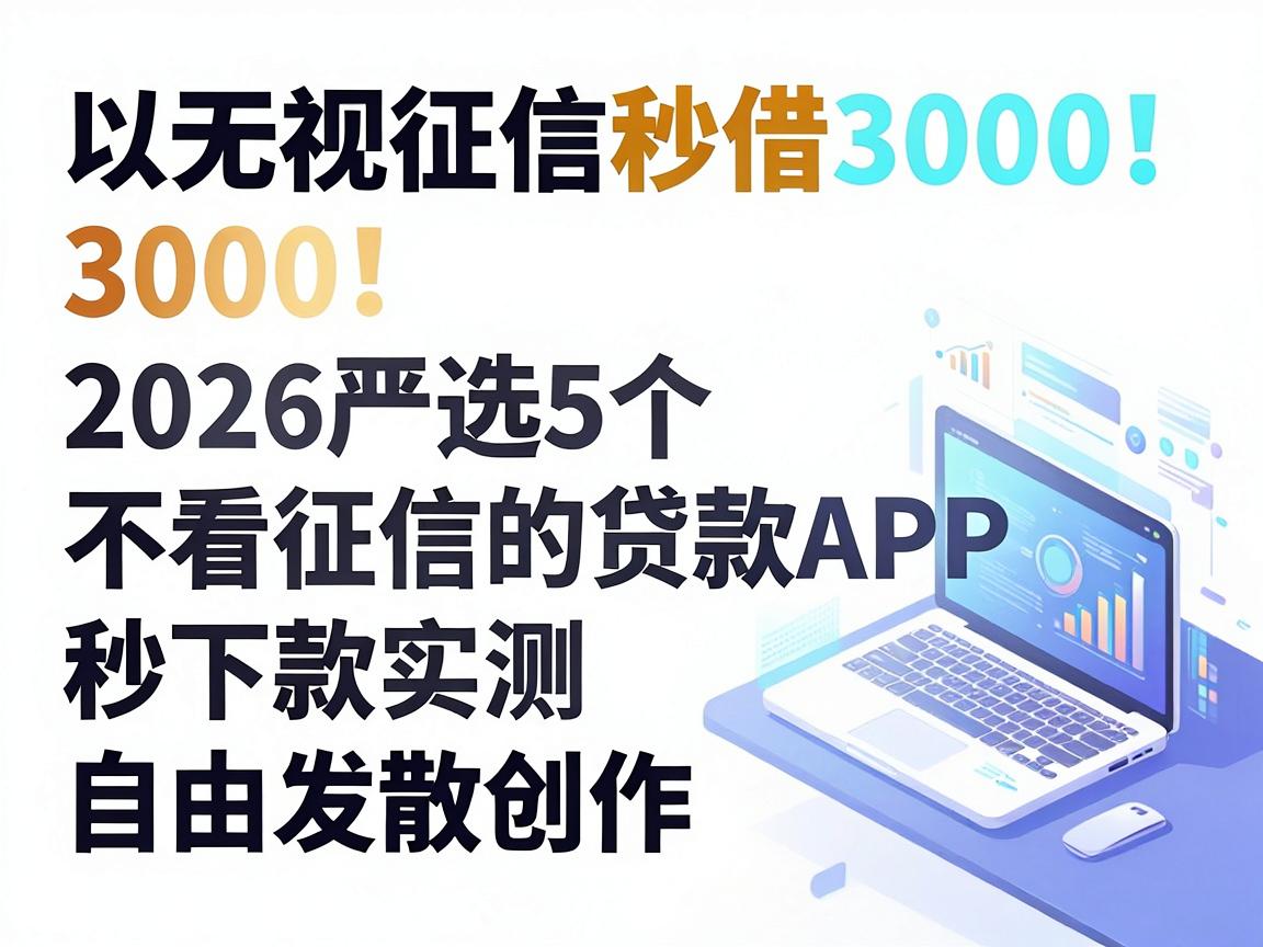 无视征信秒借3000！2026严选5个不看征信的贷款APP，秒下款实测
