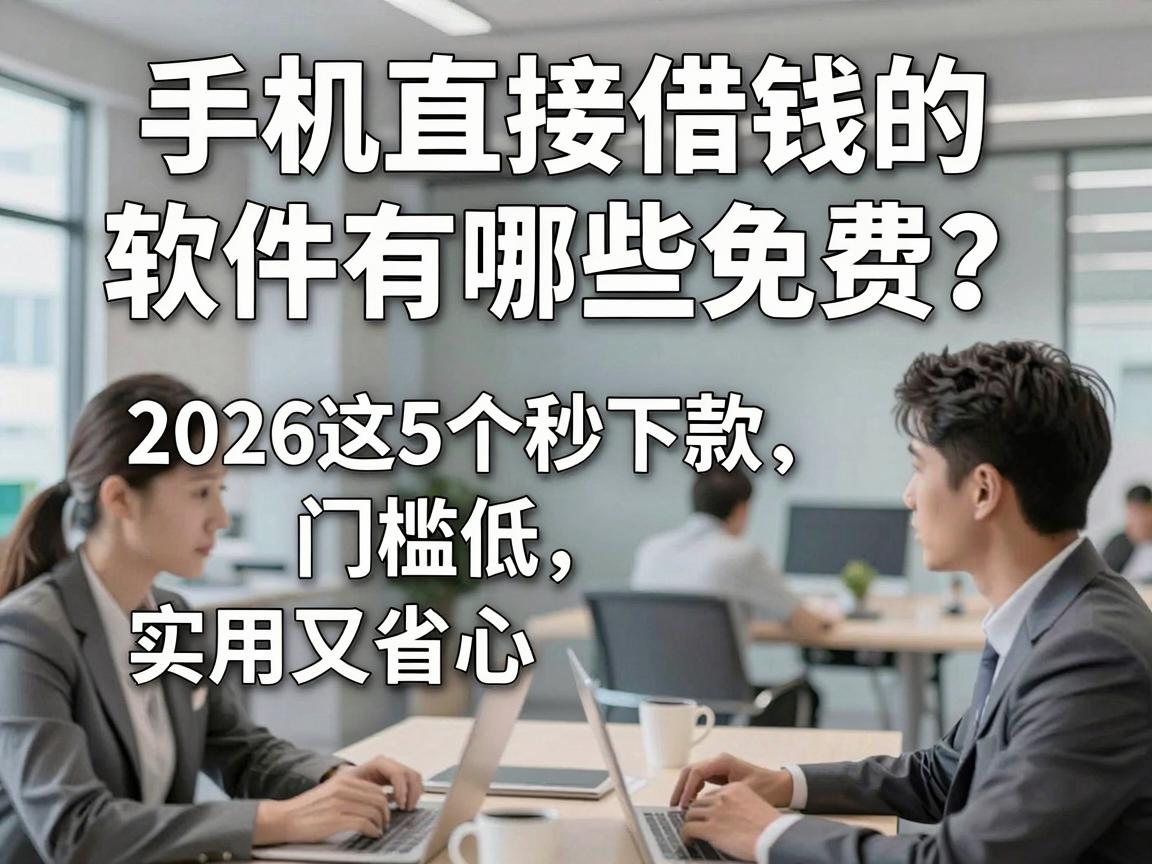 手机直接借钱的软件有哪些免费？2026这5个秒下款、门槛低，实用又省心