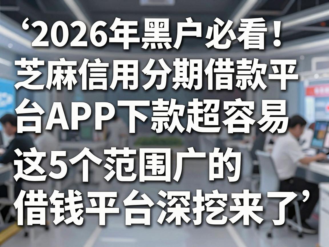 2026年黑户必看！芝麻信用分期借款平台APP下款超容易，这5个范围广的借钱平台深挖来了！