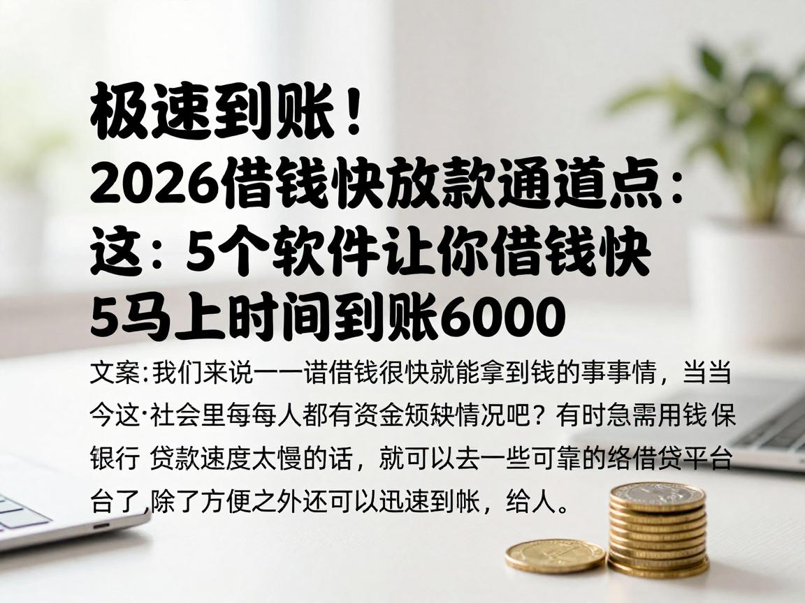 极速到账！2026借钱快放款通道盘点：这5个软件让你借钱快马上时间到账6000