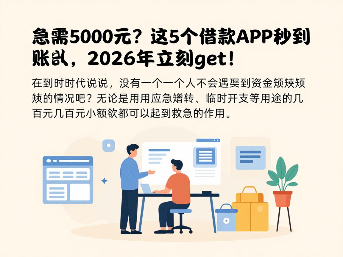急需5000元？这5个借款APP秒到账，2026年立刻get！