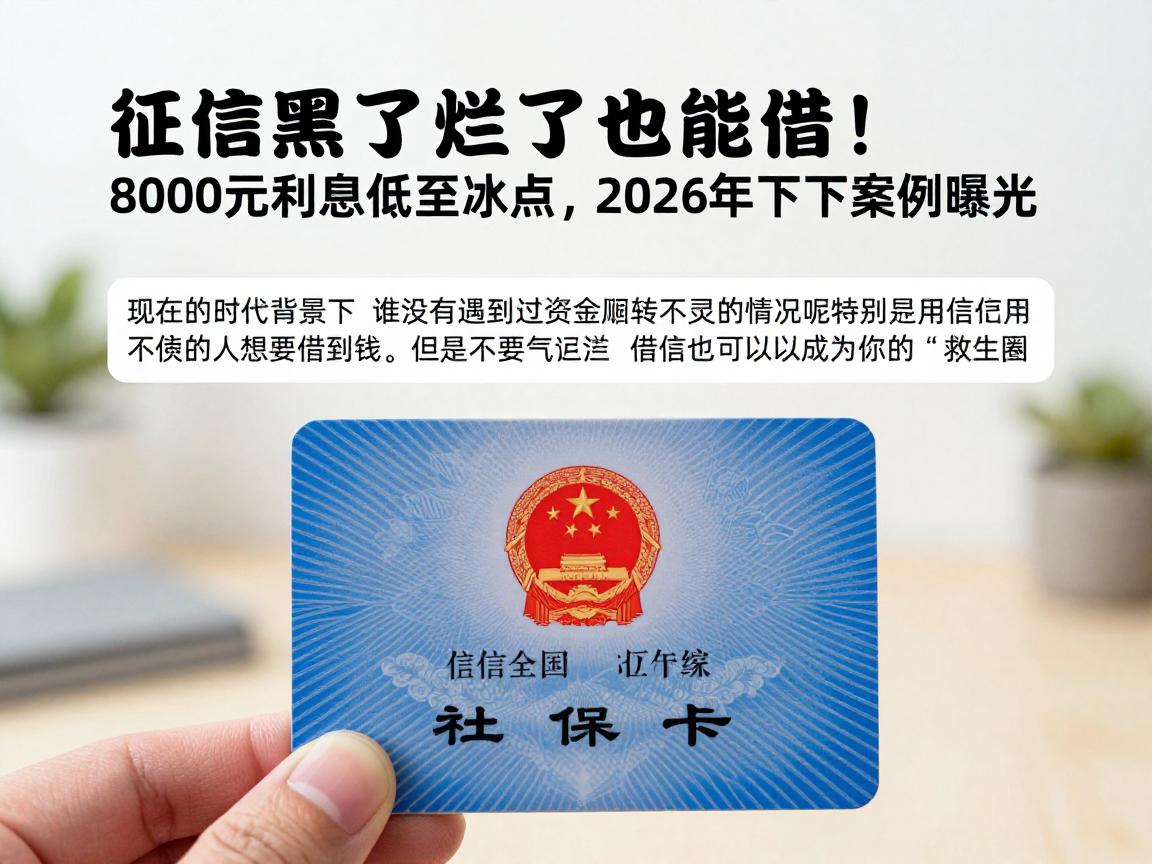 征信黑了烂了也能借！凭社保卡申请这5个平台，8000元利息低至冰点，2026年下款案例曝光