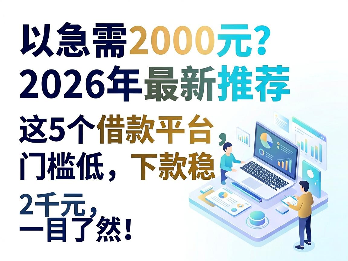 急需2000元？2026年最新推荐：这5个借款平台门槛低、下款稳，哪个平台可以借款2千元一目了然！