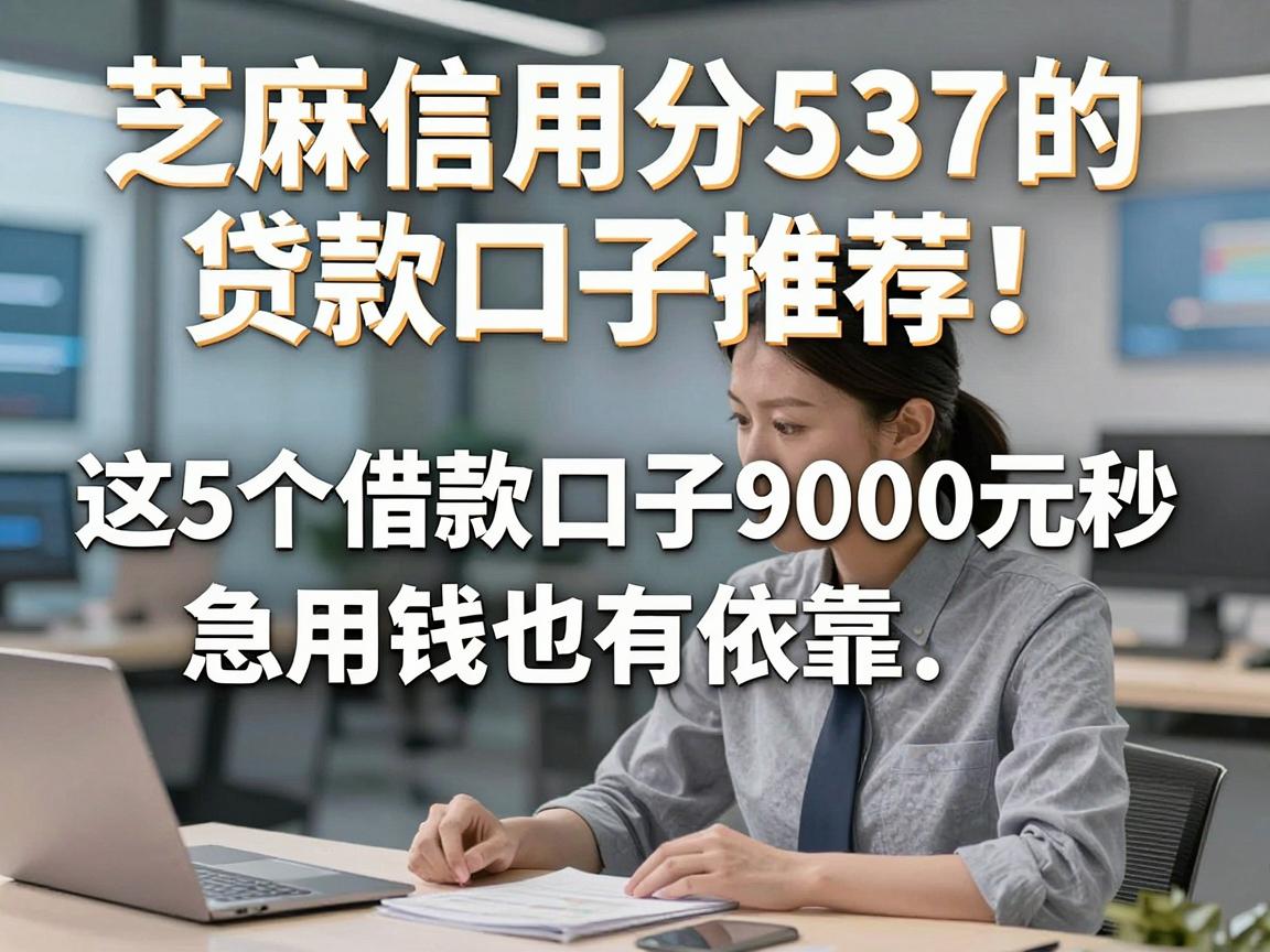 芝麻信用分537的贷款口子推荐！这5个借款口子9000元秒，急用钱也有依靠