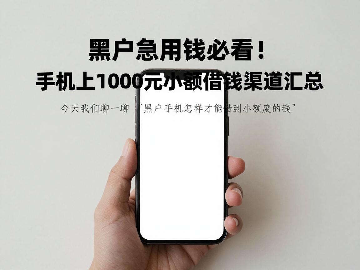 黑户急用钱必看！手机上1000元小金额借钱渠道汇总