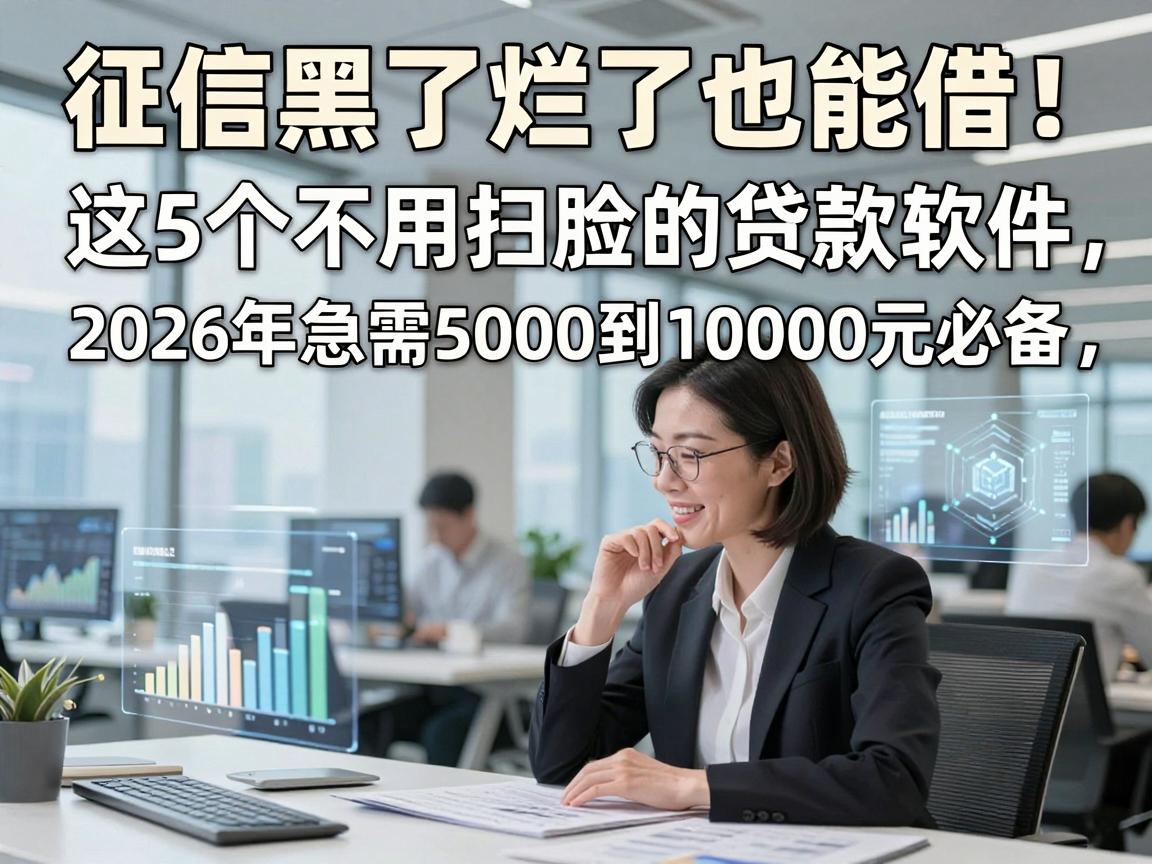征信黑了烂了也能借！这5个不用扫脸的贷款软件，2026年急需5000到10000元必备