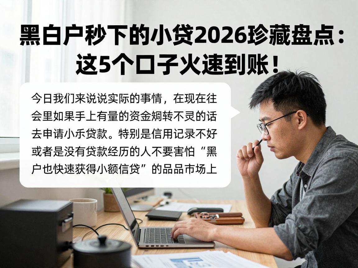 黑白户秒下的小贷2026珍藏盘点：这5个口子火速到账！