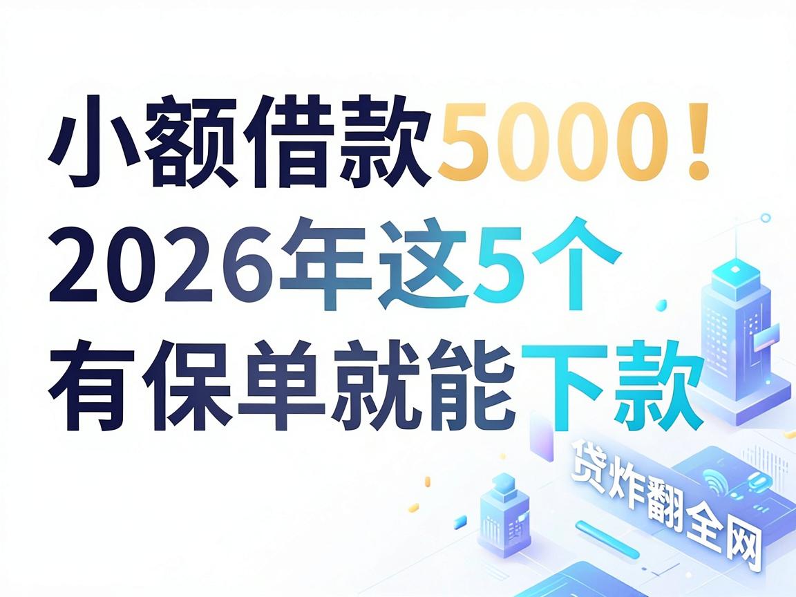 不看综合评分的小额借款5000！2026年这5个有保单就能下款的网贷炸翻全网