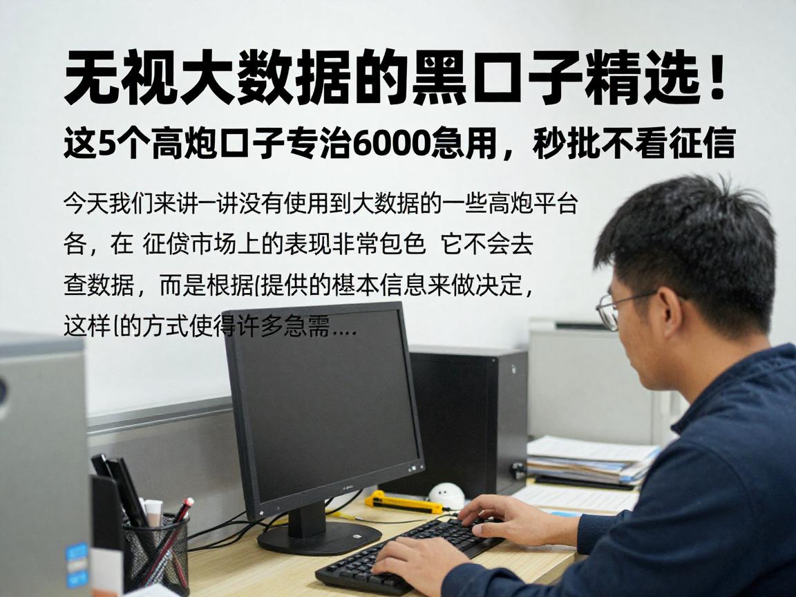 无视大数据的黑口子精选！这5个高炮口子专治6000急用，秒批不看征信