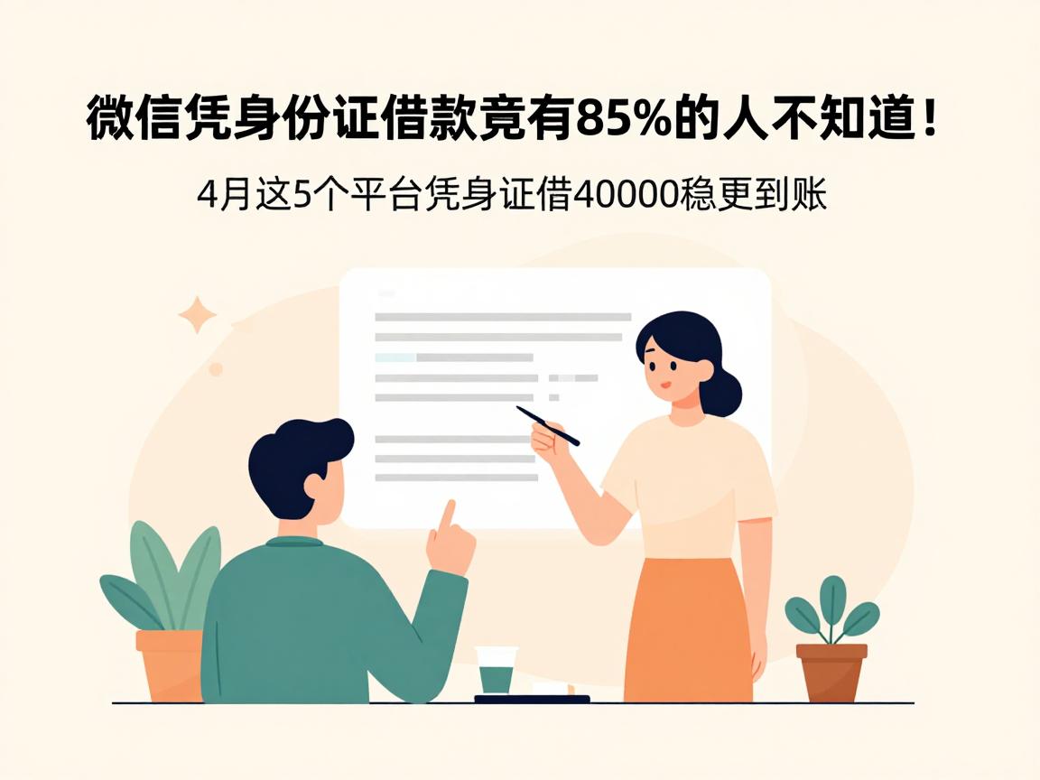 微信凭身份证借款竟有85%的人不知道！4月这5个平台凭身份证借40000稳妥到账