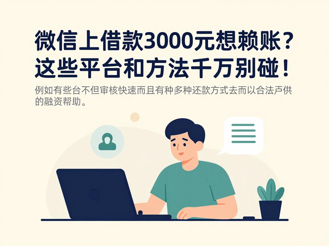 微信上借款3000元想赖账？这些平台和方法千万别碰！