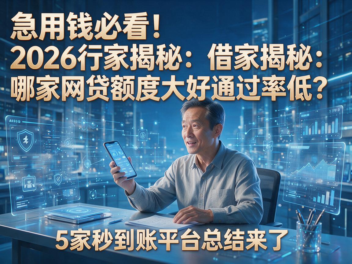 急用钱必看！2026行家揭秘：哪家网贷额度大好通过率低？5家秒到账平台总结来了