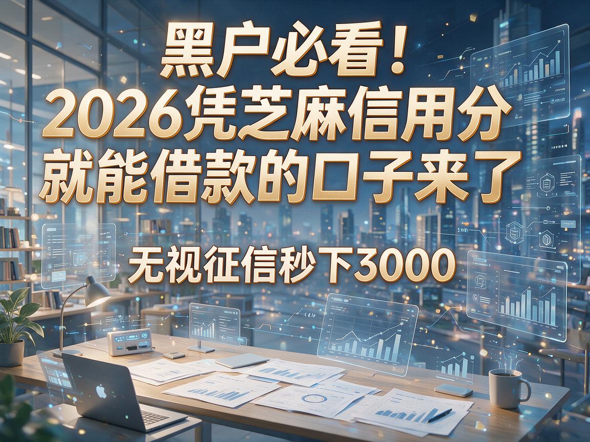 黑户必看！2026凭芝麻信用分就能借款的口子来了，无视征信秒下3000