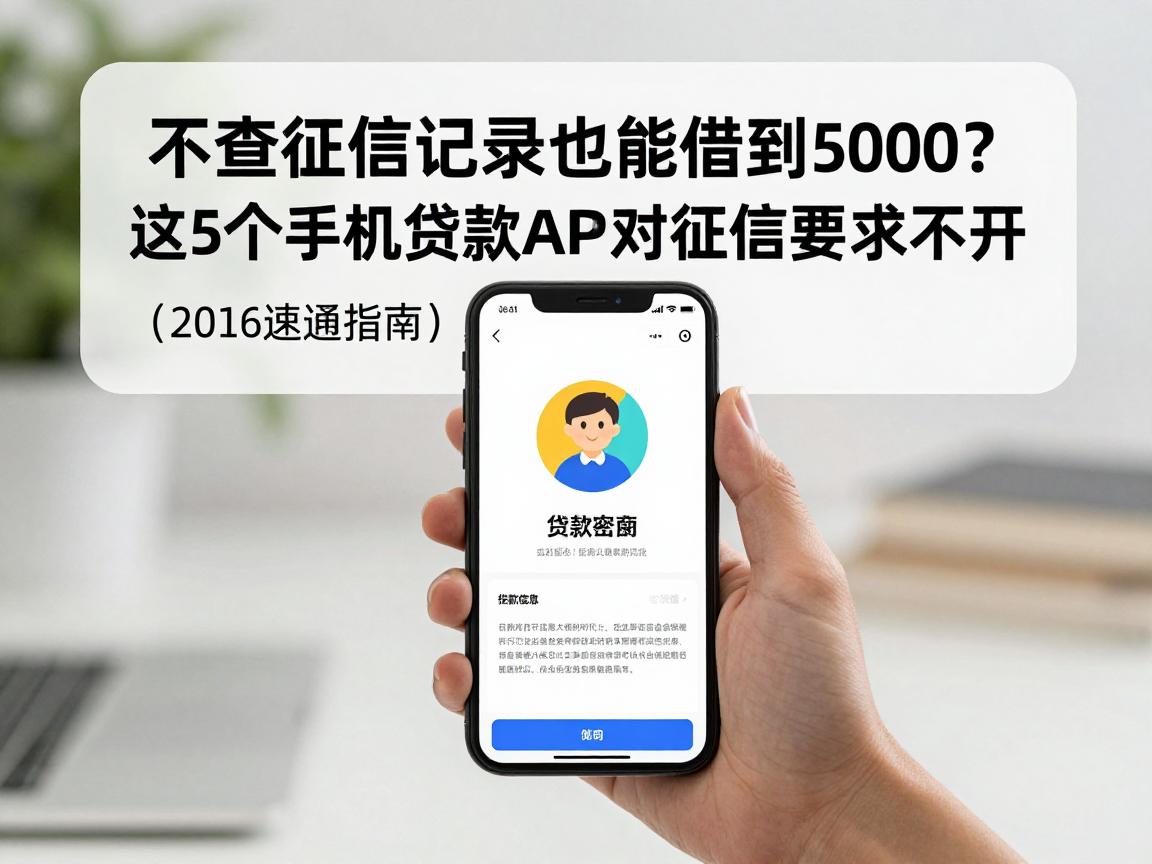 不查征信记录也能借到5000？这5个手机贷款APP对征信要求不高（2026速通指南）