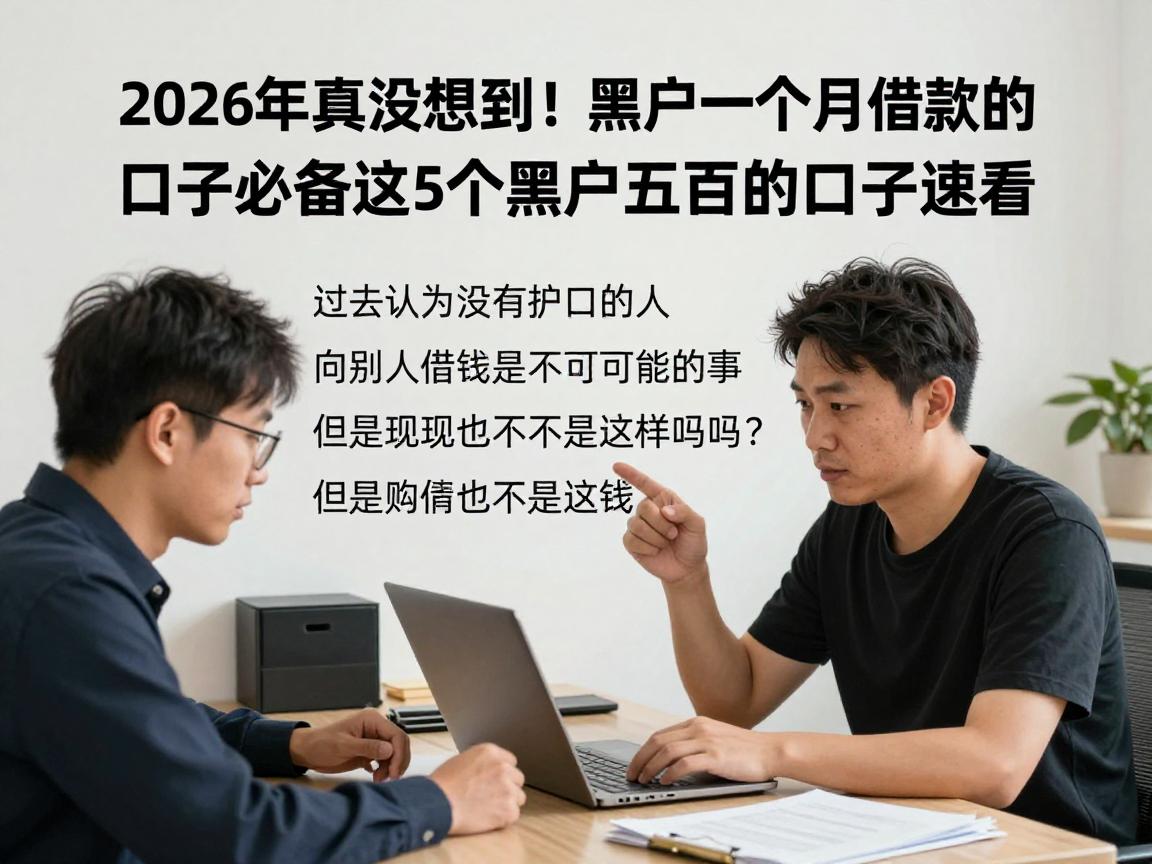 2026年真没想到！黑户一个月借款的口子必备，这5个黑户借钱五百的口子速看